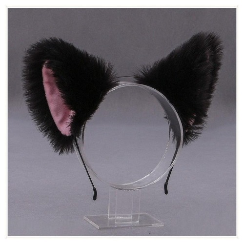 Simple Cat Ears Headband - Black