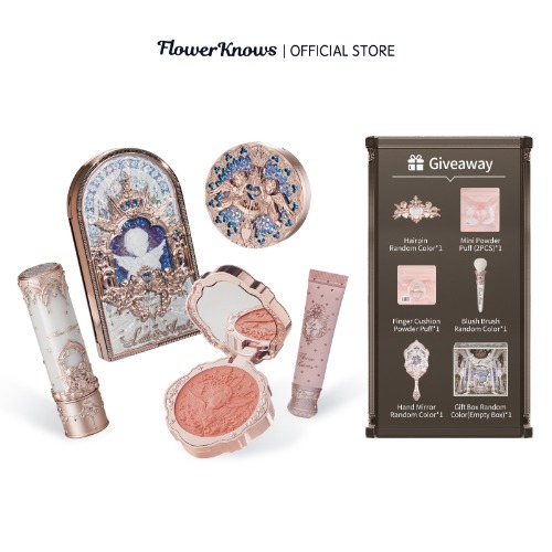Flower Knows Little Angel Collection Makeup Gift Set 5 Pieces Lipstick Blush Highlight Set