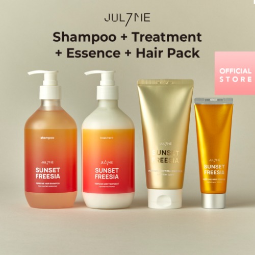 Julyme Bundle of 4 / Perfume Shampoo 500ml Plus Treatment 500ml Non Wash Hair Pack 200ml Essence 80ml