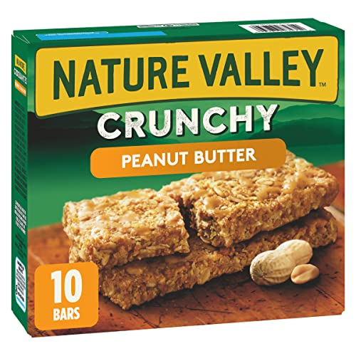 NATURE VALLEY Crunchy Peanut Butter Granola Bars, Snack Bars, Made with Whole Grains, No Artifical Colours or Flavours