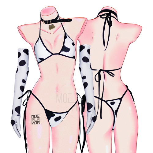 Cow Bikini - Black / M/L