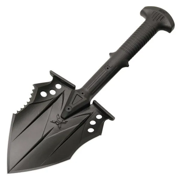 M48 Kommando Tactical Shovel Entrenchment Tool – Black Oxide Coating, Sharpened Edges for Cutting, Tough Glass-Fiber-Reinforced Nylon Handle – The Ultimate Tactical Shovel - 16 1/4" Overall