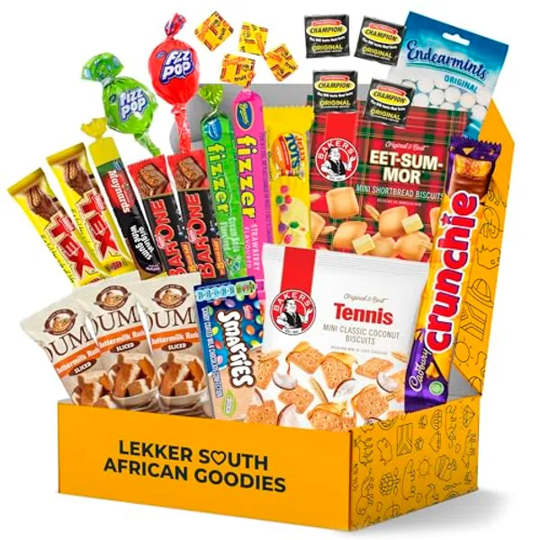 International Snack Box - Exotic Snacks From Around The World - South African Unique Snack Box - Mystery Snack Crate For College, Office, School - Foreign Snack Box Including Chocolates, Cookies & Candies