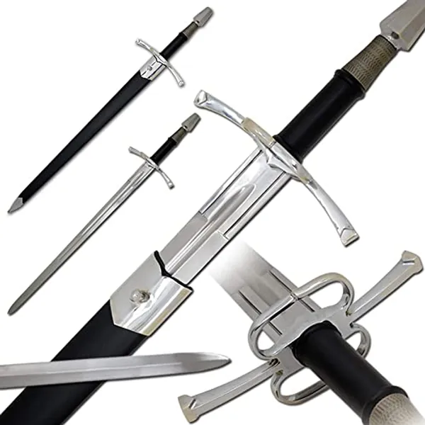 Medieval Warrior Handmade Handforged 15th Century Tempered Full Tang The longsword with Leather Scabbard