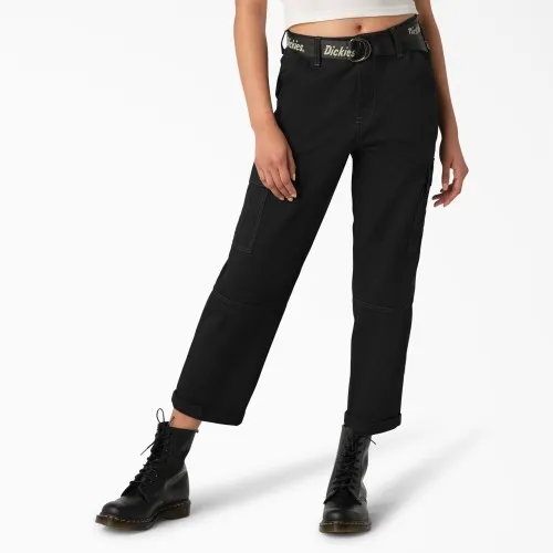 Relaxed Fit Contrast Stitch Cropped Cargo Pants - Dickies US