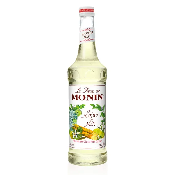 Monin - Mojito Mix Syrup, Sweet Herbal Mint Flavor, Great for Frozen Cocktails, Mocktails, & Delicious Desserts, Gluten-Free, Vegan, Non-GMO (750 ml) - 