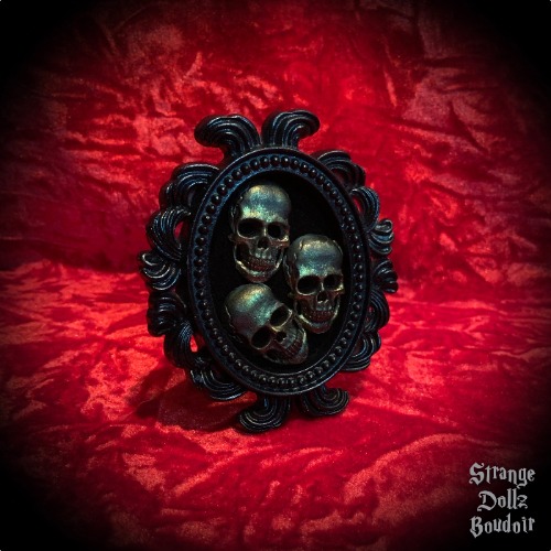 The Catacombs gothic frame, gothic home decor, small skull frame, Strange Dollz Boudoir