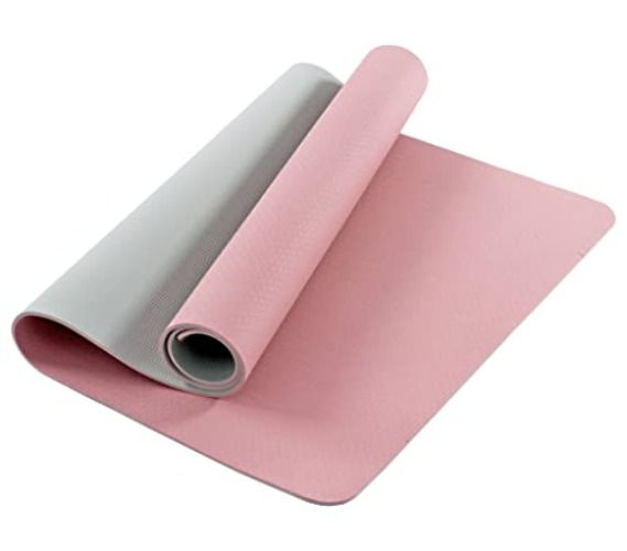 UMINEUX Extra Wide Yoga Mat for Women and Men, 72"x 32"x 1/4", Eco-Friendly TPE Yoga Mat Non Slip, Large Workout Mats,Perfect for Barefoot Exercise (Yoga, Pilates, Fitness, Meditation) - 72"x32"x1/4" - Parfait Pink & Gray