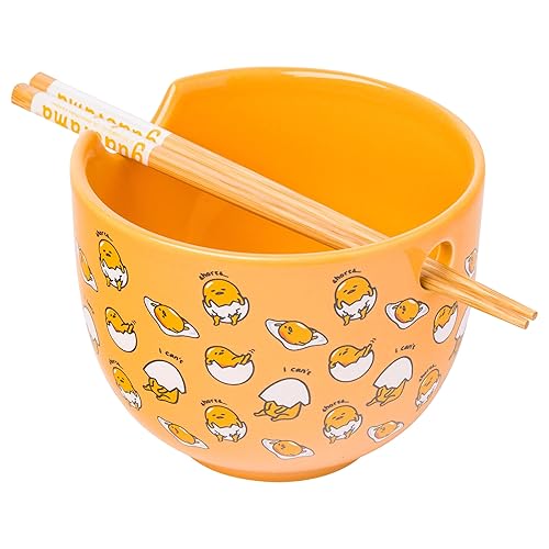Gudetama Ceramic Ramen Bowl with Chopsticks