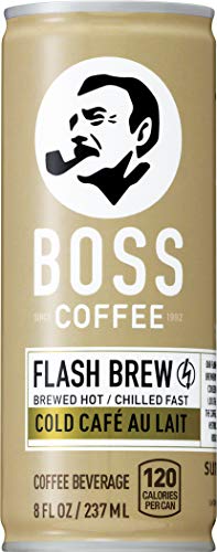 BOSS Coffee by Suntory - Japanese Flash Brew Coffee with Milk, 8oz 12 Pack, Imported from Japan, Au Lait, Espresso Doubleshot, Ready to Drink, Contains Milk, No Gluten