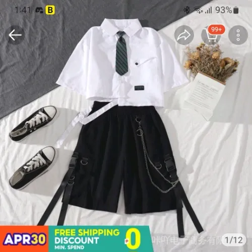 Korean loose shirt overalls 