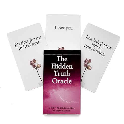 All Things Intuitive The Hidden Truth Oracle - Messages for Relationships in Challenge, 54 Cards, Indie, Premium Card Stock - Made in USA, Pink