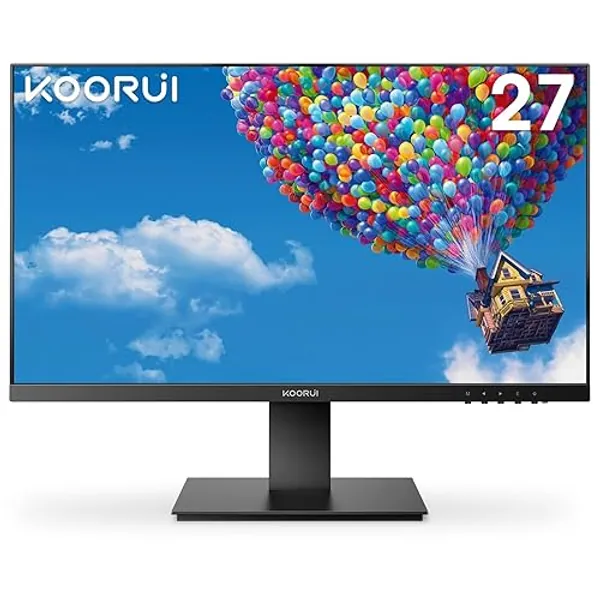 KOORUI 27 Inch Monitor, Full HD 1080P 75Hz Computer Monitor, IPS Display, HDMI, VGA, 5ms Response Time, 75 x 75 mm VESA Mountable, Frameless, Ergonomic Tilt, Black - 27"/75Hz/IPS