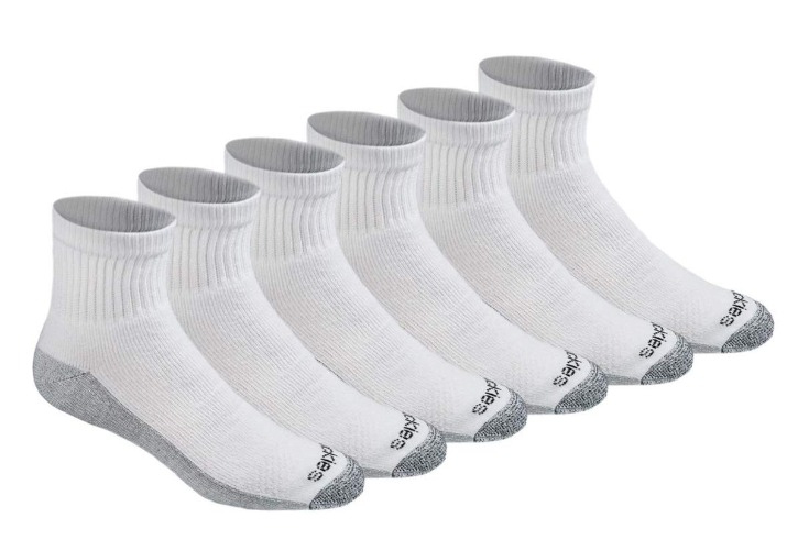 Dickies Men's Dri-tech Moisture Control Quarter Multipack Socks (6 Pairs)