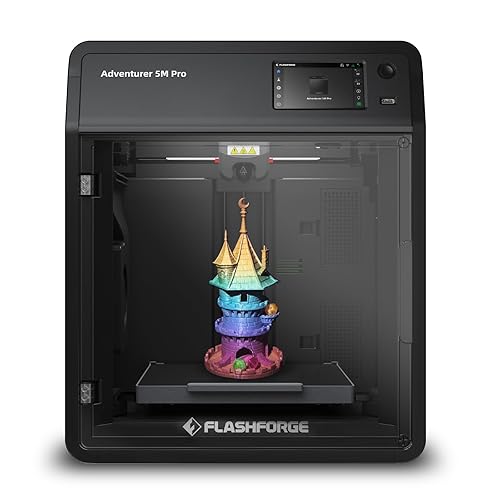 FLASHFORGE Adventurer 5M Pro 3D Printer with 1 Click Auto Printing System, 600mm/s High-Speed, Quick Detachable 280°C Nozzle, Core XY All-Metal Structure, Multi-Functional 220x220x220mm 3D Printer - Adventurer 5M Pro