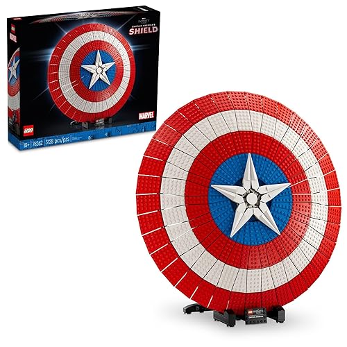 LEGO Marvel Captain America’s Shield 76262 Model Kit for Adults, Collectible Replica of Captain America’s Iconic Shield, This Disney Marvel Building Set for Adults Makes a Great Graduation Gift - Red, White, Blue