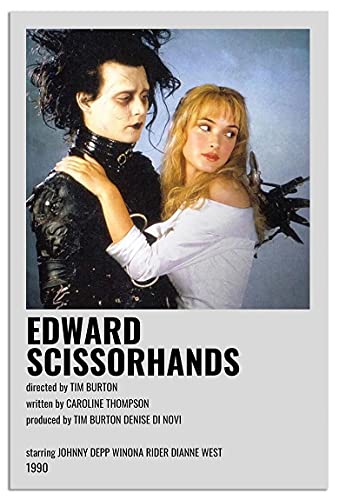 WERUTO Edward Scissorhands Poster,Posters For Room Aesthetic 90S,Canvas Wall Art Living Decor Vintage Posters & Prints Bedroom Women Classroom Grunge Indie Pink Unframed 12x18 inches, 12inchx18inch - Pink - 12"x18"