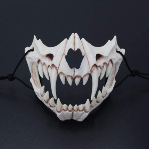 Japanese Halloween Mask,Japanese Cosplay Mask,Cosplay Decorative Mask Costume Novelty Horror Mask Role Playing for Adults - Color a