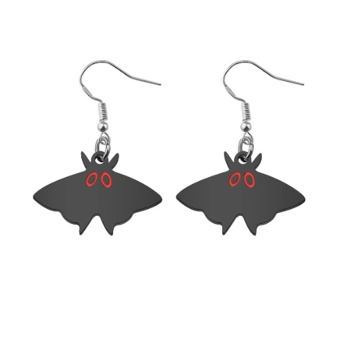 FAADBUK Mothman Lover Gift Mothman Earrings Moth Insect Witch Spooky Monster Creepy Weird Funky Halloween Jewelry - Mothman Earrings