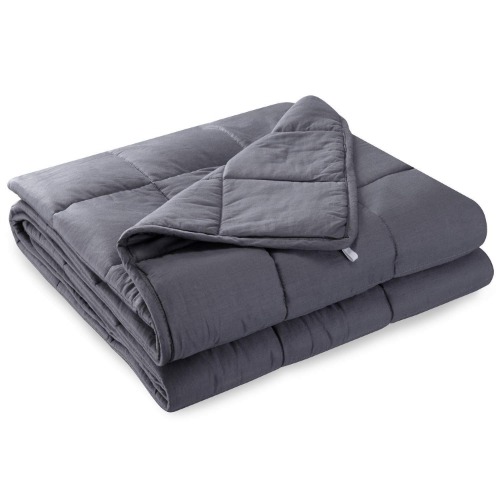 Anjee Cotton Weighted Blanket for Anxiety Adults, Super Breathable and Comfortable Heavy Blanket, Great for Relaxing,Grey,60 x 80 Inches(150 x 200cm),15 lbs(6.8kg)
