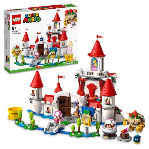 LEGO 71408 Super Mario Peach’s Castle Expansion Set, Buildable Game Toy, Gifts for Kids Aged 8 Plus with Time Block plus Figures, to Combine with Starter Course