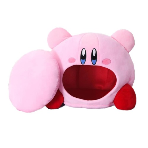 Kirby Star Head Pillow Plush - Soft Sleep Pillow Cap Cartoon Animation Plushies Toy - Inhalation Nap Cover Pillow Pink Hat Plush Toy Can Cat Litter Cartoon Plush(53X46cm)