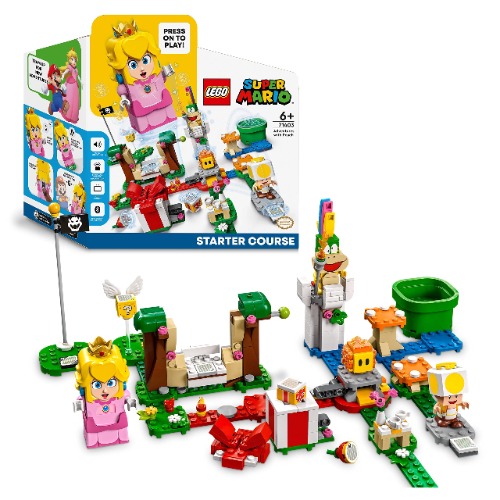 LEGO 71403 Super Mario Adventures with Peach Starter Course, Buildable Game, Toy with Interactive Figure, Yellow Toad & Lemmy, Gift Idea for Girls & Boys