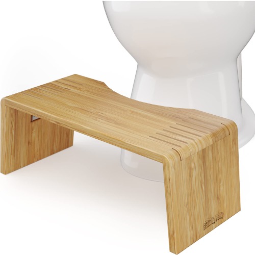 Squatty Potty Oslo Folding Bamboo Toilet Stool – 7 Inches Collapsible Bathroom Stool for Kids and Adults, Brown