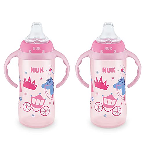 NUK Learner Cup, 10 oz, 2 Count (Pack of 1), 8+ Months - Pink - 2 Pack - Spout - Cup