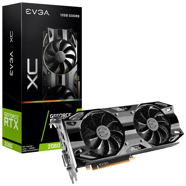 EVGA GeForce RTX 2060 12GB XC Gaming, 12G-P4-2263-KR, 12GB GDDR6,Dual Fans, Metal Backplate - 
