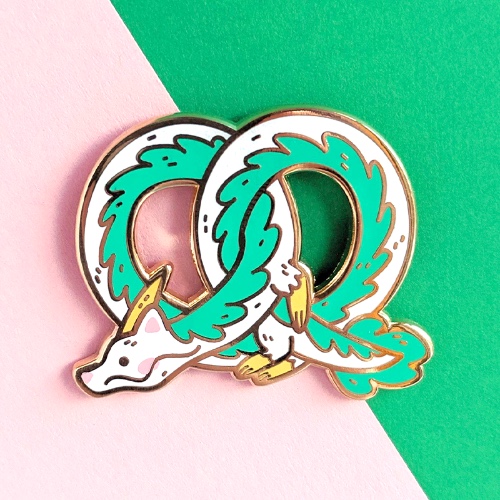 Pretzel Dragon Enamel Pin