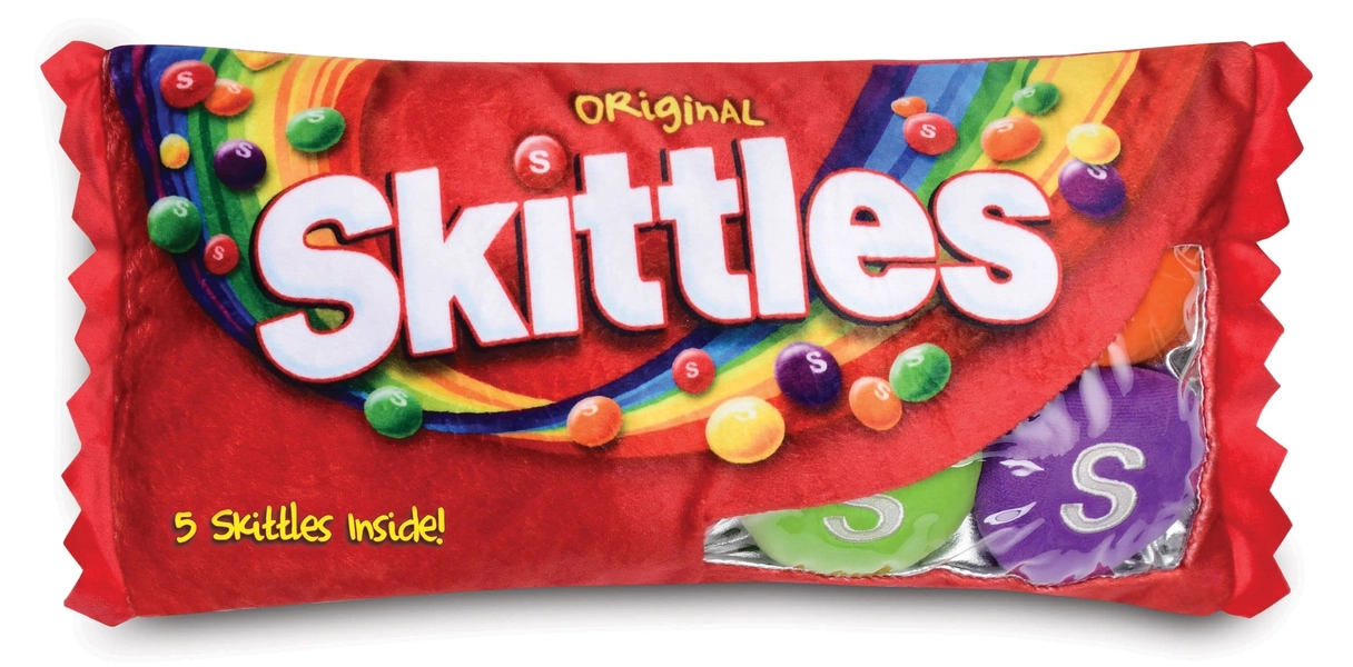 iscream Skittles Package 16" x 8.5" Pillow Set with Mini Skittles Candy Pillows - 