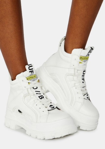 White Aspha NC Mid Lace Up Sneakers | 38