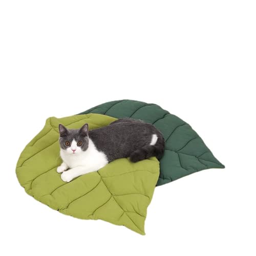 SSDHUA Cat Mattress Leaf Shape Cat Nest Cat and Dog Double-Sided Available Floor Mat Cover Pad Warm and Comfortable Cartoon Cat Bed Indoor Warm Accessories (Leaves) - Leaves