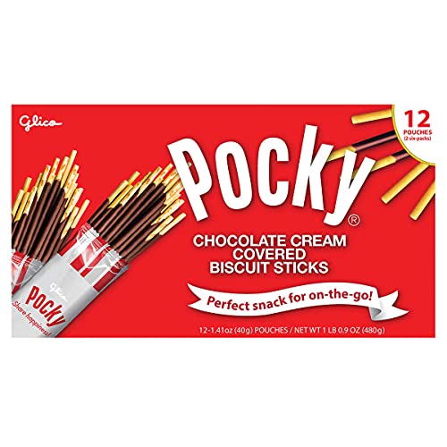 Pocky Cream Covered Biscuit Sticks, 1.41 Ounce (Pack of 12) - Chocolate - 1.41 Ounce (Pack of 12)