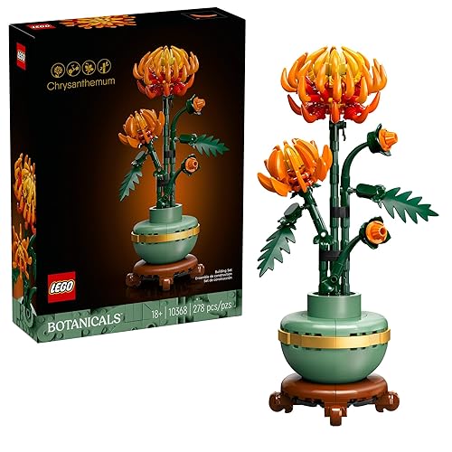 LEGO Botanicals Chrysanthemum Building Set for Adults Ages 18+ - Artificial Flower for Dinner Table Centerpieces & Decoration - 10368
