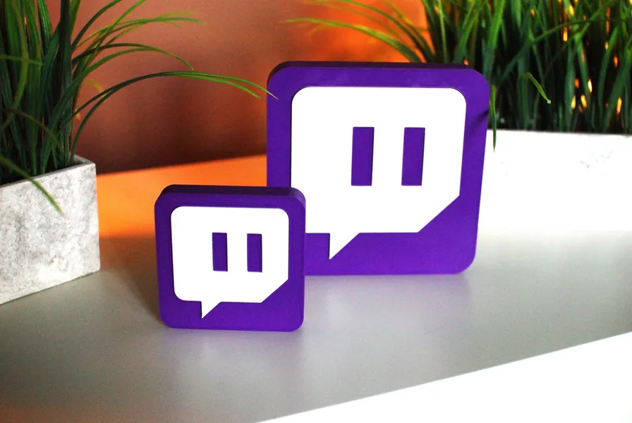 Twitch Glitch Logo, Display Badge, Twitch Partner, Desk Ornament, Streamer Gift, Gamer Gift, Viewer Gift
