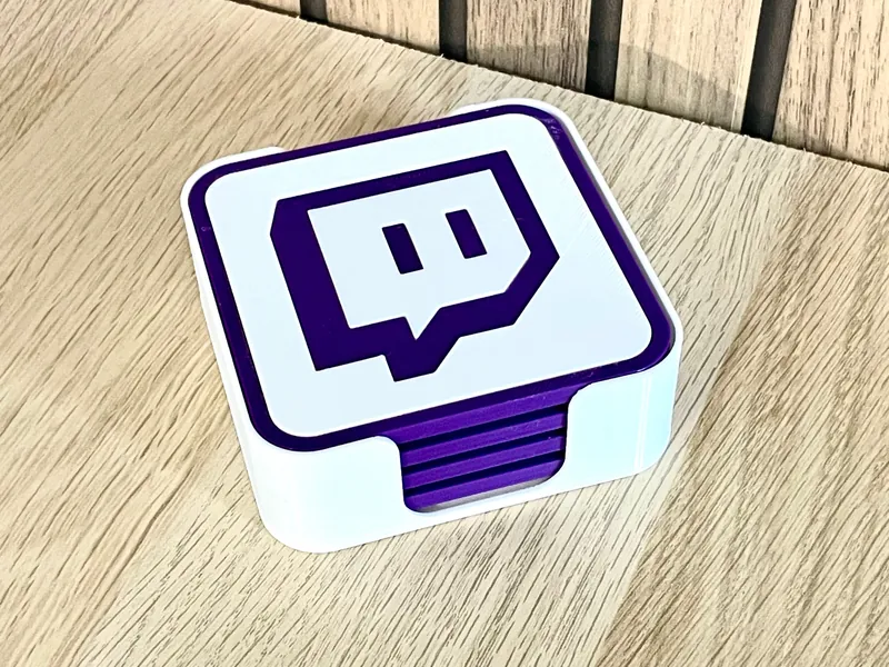 Twitch Inspired Coaster Set with Caddie | Complete Set | Coffee & Tea Coasters | High Quality 3D Printed | Exclusive Design.