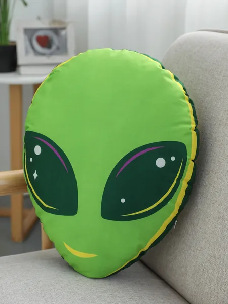 1pc Alien Head Design Decorative Pillow