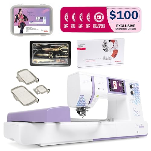 Bernette 79 Yaya Han Edition Sewing and Embroidery Machine Deluxe Bundle for Experts and Beginners Sewing Machine