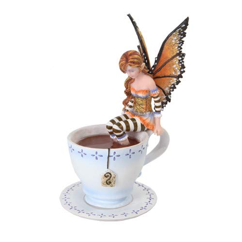 Pacific Giftware PTC 6.25 Inch Warm Toes Fairy in Tea Cup Mystical Statue Figurine