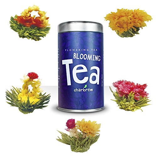 Charbrew Flowering Tea Balls – Gift Set Premium Selection of 5 Blooming Flower Tea Pearls [Lily, Calendula, Amaranth, Carnation, Jasmine] – Tea Bulbs Vacuum Sealed for Freshness [38.5g/1.36oz]