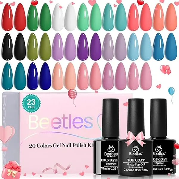 Beetles Gel Nail Polish Set, 23pcs Gel Polish Kit
