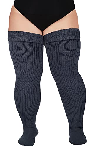 Thigh High Socks for Thick Thighs- Dark Gery
