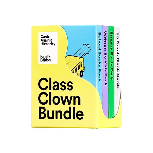 *for lil man* Cards Against Humanity Family Edition: Class Clown Bundle • 3 Themed Packs + 30 Blank Cards for Your Dumb Inside Jokes
