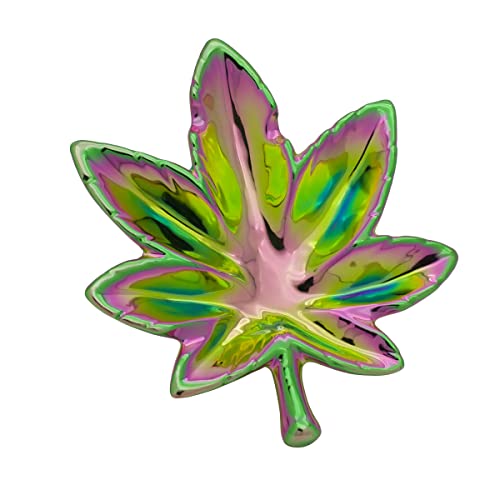 Streamline Imagined Iridescent Pot Leaf Trinket Dish