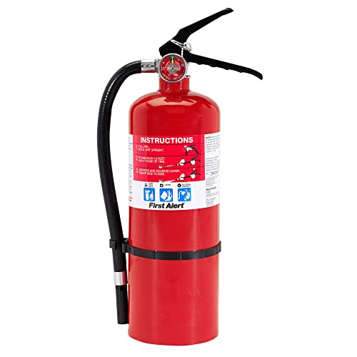 FIRST ALERT PRO5 Rechargeable Heavy Duty Fire Extinguisher, UL RATED 3-A:40-B:C, Red, 1-Pack - PRO5