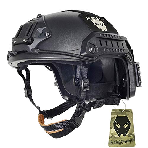 ATAIRSOFT Adjustable Maritime Helmet ABS for Airsoft Paintball - Medium-Large - Black