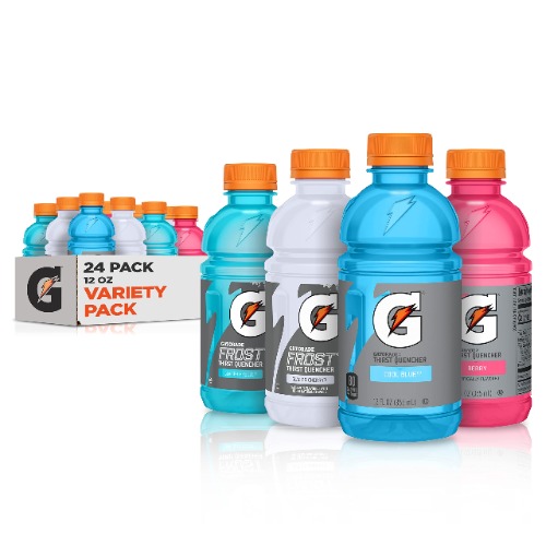 Gatorade Thirst Quencher, Frost 4 Flavor Variety Pack, New for 2023 12 Fl Oz Bottles, (24 Pack)
