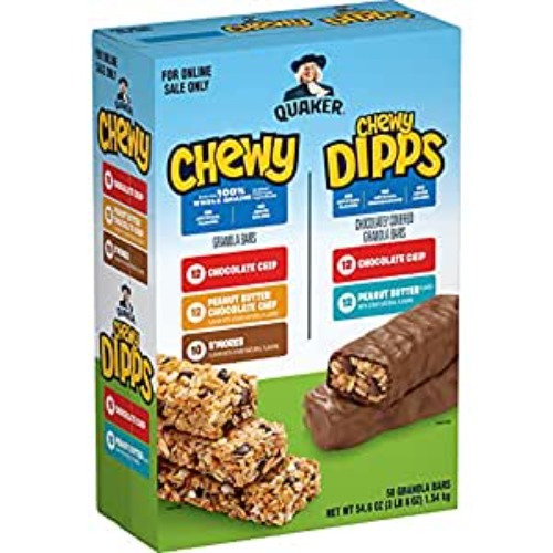 Quaker Chewy Granola Bars, Chewy & Dipps Variety Pack, 58 Count - Chewy & Dipps Variety Pack, 58ct